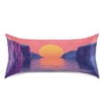 thumbnail image 3 of Dailycode Satin Pillow Case Queen Silk Pillow Cover for Hair and Skin Envelope Closure Pink Sunset over Sea 20"x30", 3 of 9