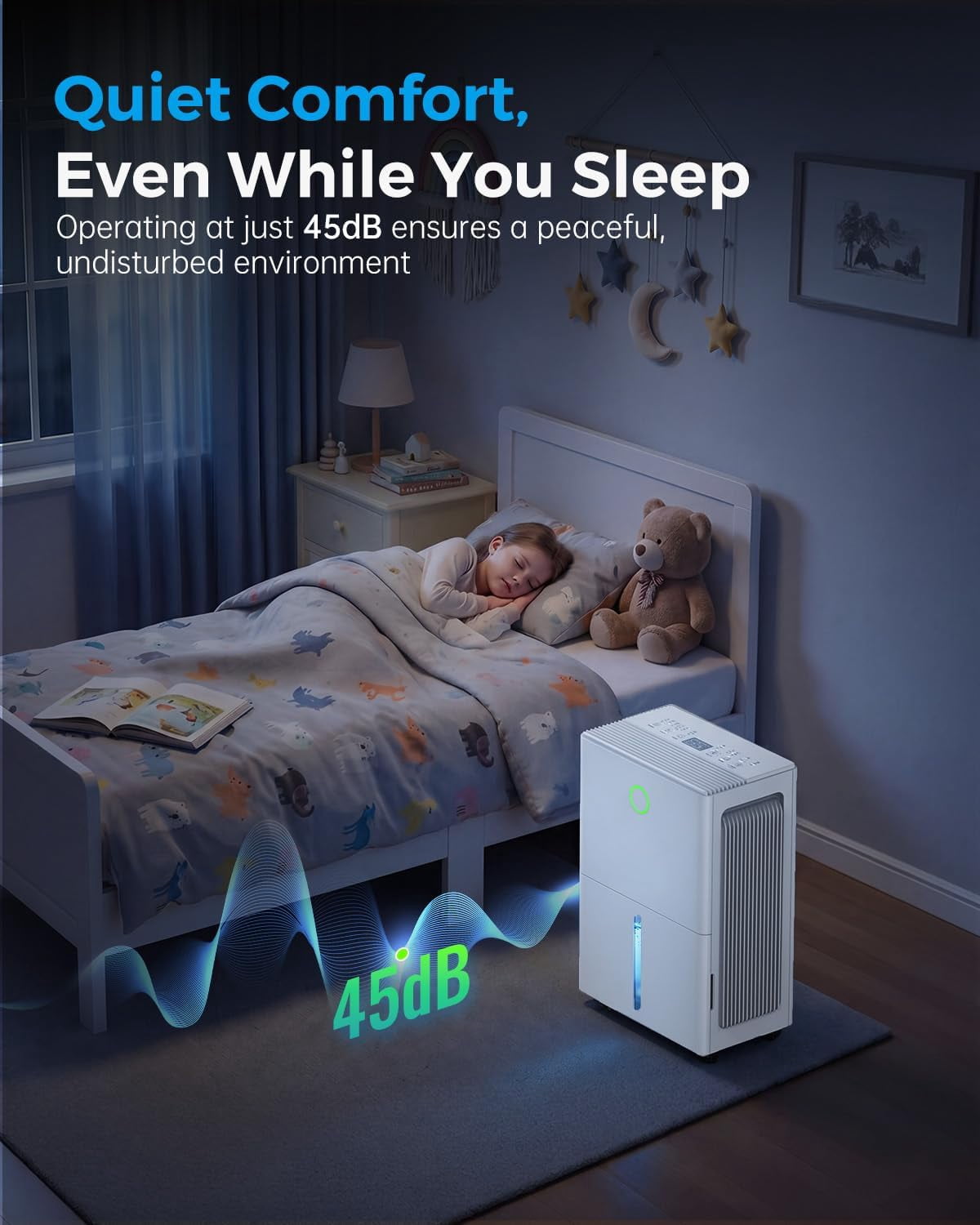 Dehumidifier 10 Pint (DOE) , Dehumidifiers for Home up to 2000 sq ft (MAX 30Pint at 95 F, 90%RH）, Dehumidifier for Basement with Drain Hose, Large Dehumidifier for Bedroom with Auto Humidity Control