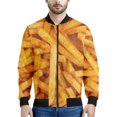 thumbnail image 3 of Chaqueta con estampado 3D de dibujos animados de papas fritas para hombre, chaqueta con cremallera, abrigo holgado informal, sudadera con cremallera para primavera y otoño, 3 of 5