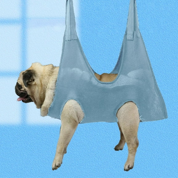 Pet Grooming Hammock Cat Dog Restraint Bag Holder Multifunctional Hammock Helper for Grooming Bathing Trimming Claw Care Examining Blue 92cmx52cm M