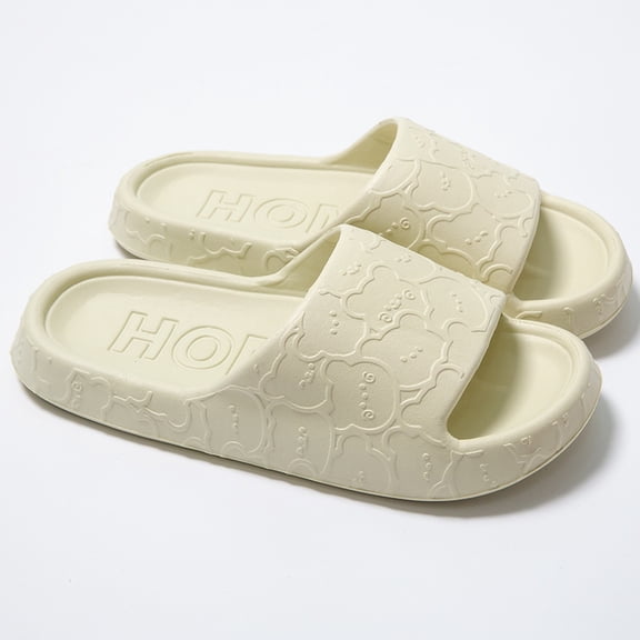 Nvzi-a Slippers for Women and Men Non Slip Quick Drying Shower Slides Bathroom Sandals ，Ultra Cushion ，Thick Sole（Size：38-39，Green）