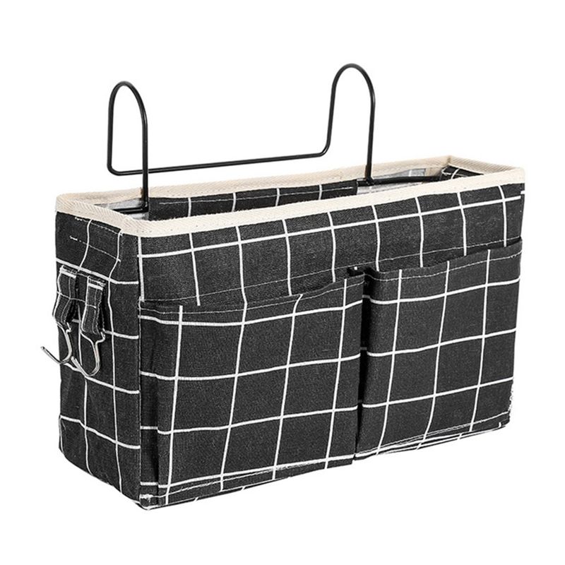 KABOER Bedside Organizer Hanging with Metal Hooks, Bunk Bed Storage for