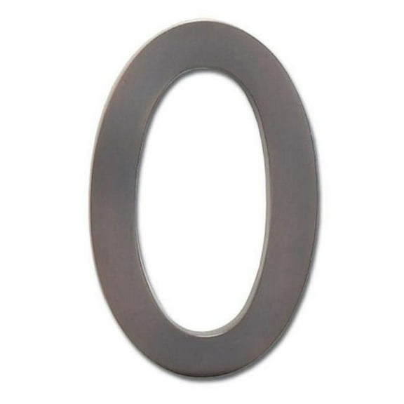 Solid Cast Brass 5 in. Dark Aged Copper Floating House Number 0