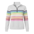 thumbnail image 7 of DIOAZUD Womens 1/4 Zip Pullover Striped Sweatshirt Collared Long Sleeve Fall Pullover Sweatshirt Casual Loose Fit Tops, 7 of 7
