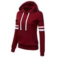 thumbnail image 4 of Turilly Women Casual Full Sleeve Stripe Sweatshirt Long Sleeve Blouse Hooded Pocket Pullover Tops Shirt, 4 of 5