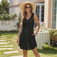 thumbnail image 2 of WQD Womens Summer Dresses 2026 Loose V Neck Sleeveless Sundress Casual Lightweight Beach Vacation Swimsuit Cover Up Dress, 2 of 8