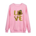 thumbnail image 4 of RKSTN Chandail en Molleton de la Saint-Valentin pour Femmes Surdimensionné Mode Décontractée Manches Longues Col Rond Chandail en Molleton Grande Taille Imprimé Cœur d'Amour Couleur Unie, 4 of 9