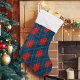 thumbnail image 5 of Coolnut 1 PCS Christmas Stocking Plaid Big Warm 17.7 x 12 Inch Hanging Xmas Stockings Decoration for Family Holiday Party Ornaments Decor Fireplace, 5 of 7