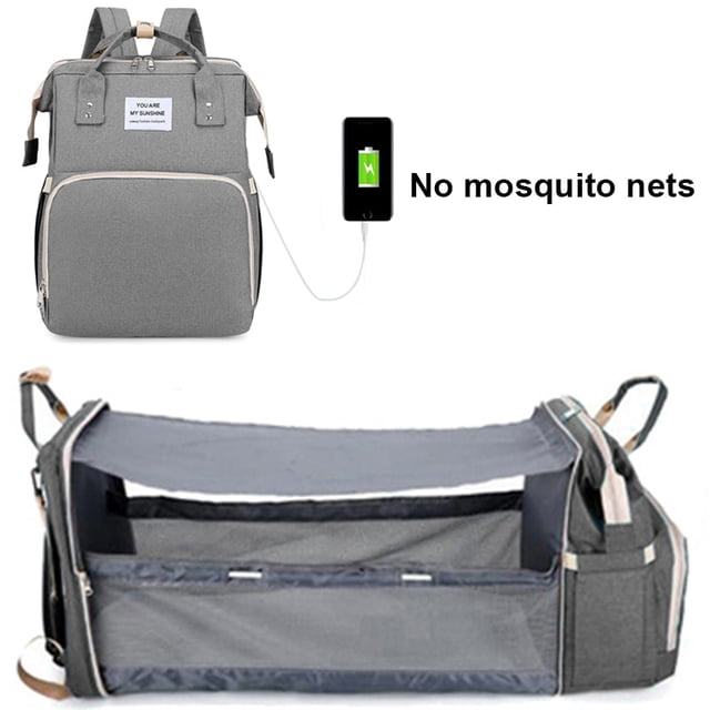 Mochila plegable para mamá, bolsa ligera y portátil para cuna, de gran capacidad, para bebé y Mujer