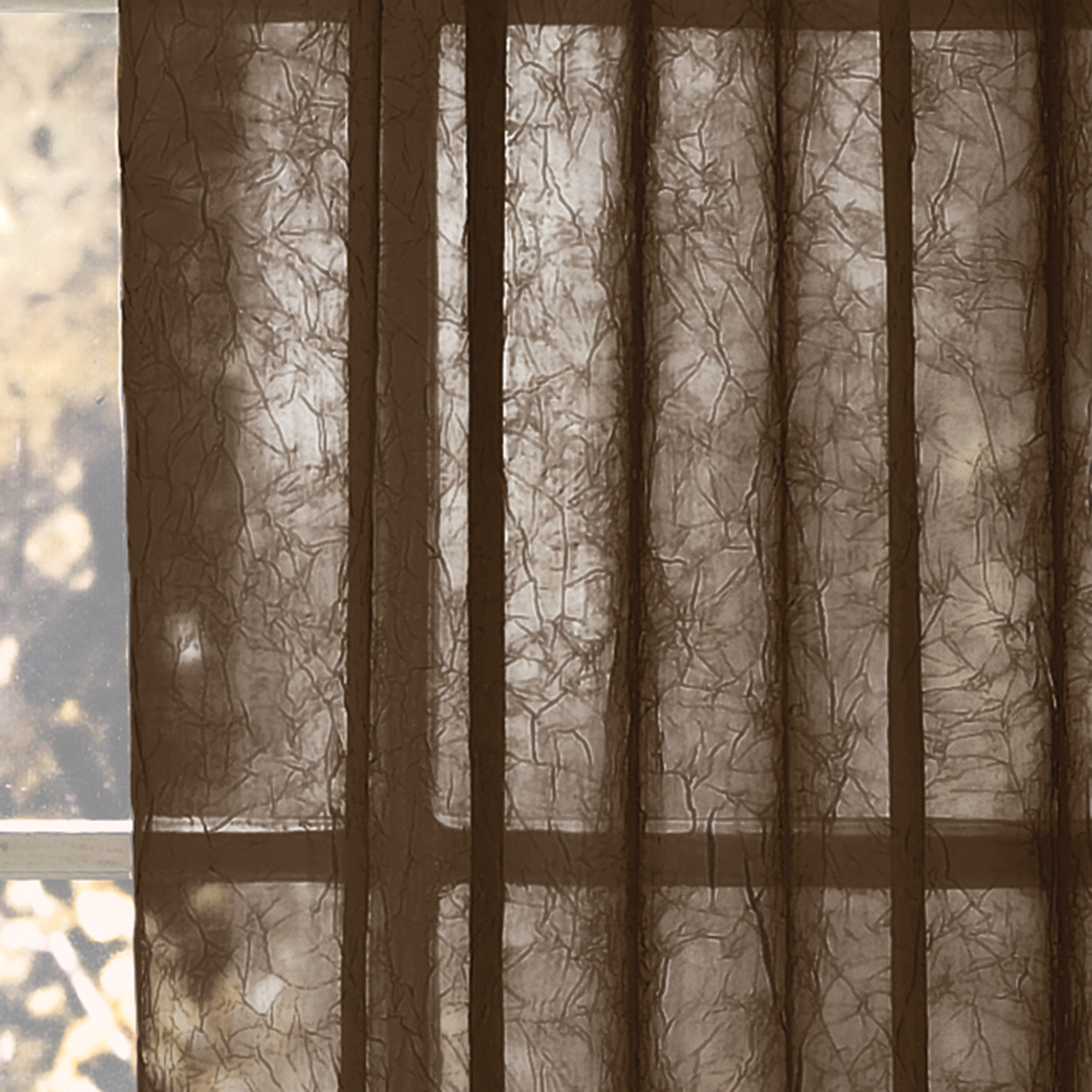Better Homes & Gardens Crushed Voile Sheer Curtain Panel, 1 Panel, Rich Chocolate, 51"W x 84" L
