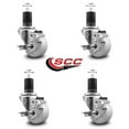 thumbnail image 2 of 3 Inch Nylon Swivel 1-5/8 Inch Expanding Stem Caster Set with Brake SCC, 2 of 2