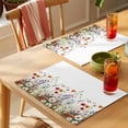 thumbnail image 4 of Placemat Set of 6 Watercolor Wildflower Placemats for Dining Table Lily Daisy Flower Washable Table Mats for Kitchen and Party Decor Indoor & Outdoor Use, 4 of 8