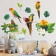 thumbnail image 4 of Pegatinas de pared con plantas tropicales, loros, hojas verdes, pájaros, acuarela, flores, vinilos., 4 of 6