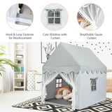 Costway Indoor Wooden Playhouse for Toddlers, Large Kids Play Castle ...