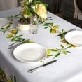 thumbnail image 2 of Rectangle Spring Tablecloth Printed Flower Grass and Vintage Floral Patterns Table Cloth for Easter Table Runner Picnic Outdoor Home Holiday Long Dining Kitchen (Lemon, 60 x 102 Inch), 2 of 5