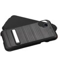 thumbnail image 3 of Kaleidio Case For iPhone 12 Pro Max (6.7") [Metallic Armor] Brushed Metallic [Shockproof] Kickstand Carbon Accent Cover [Black/Black], 3 of 4