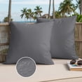 thumbnail image 3 of Grey Pure Color Outdoor Pillow Covers 20x20 Set of 2,Waterproof Patio Throw Pillowcase Protectors,Aesthetics Contemporary Luxury Square Decorative Pillow Shams Cushion Covers for Seat Bed Couch Sofa, 3 of 8