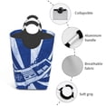 thumbnail image 2 of DouZhe Panier à Linge Rectangulaire 50L, Imprimés Manette de Jeu Rétro Bleu Imperméable Pliable avec Poignées en Aluminium, 2 of 6