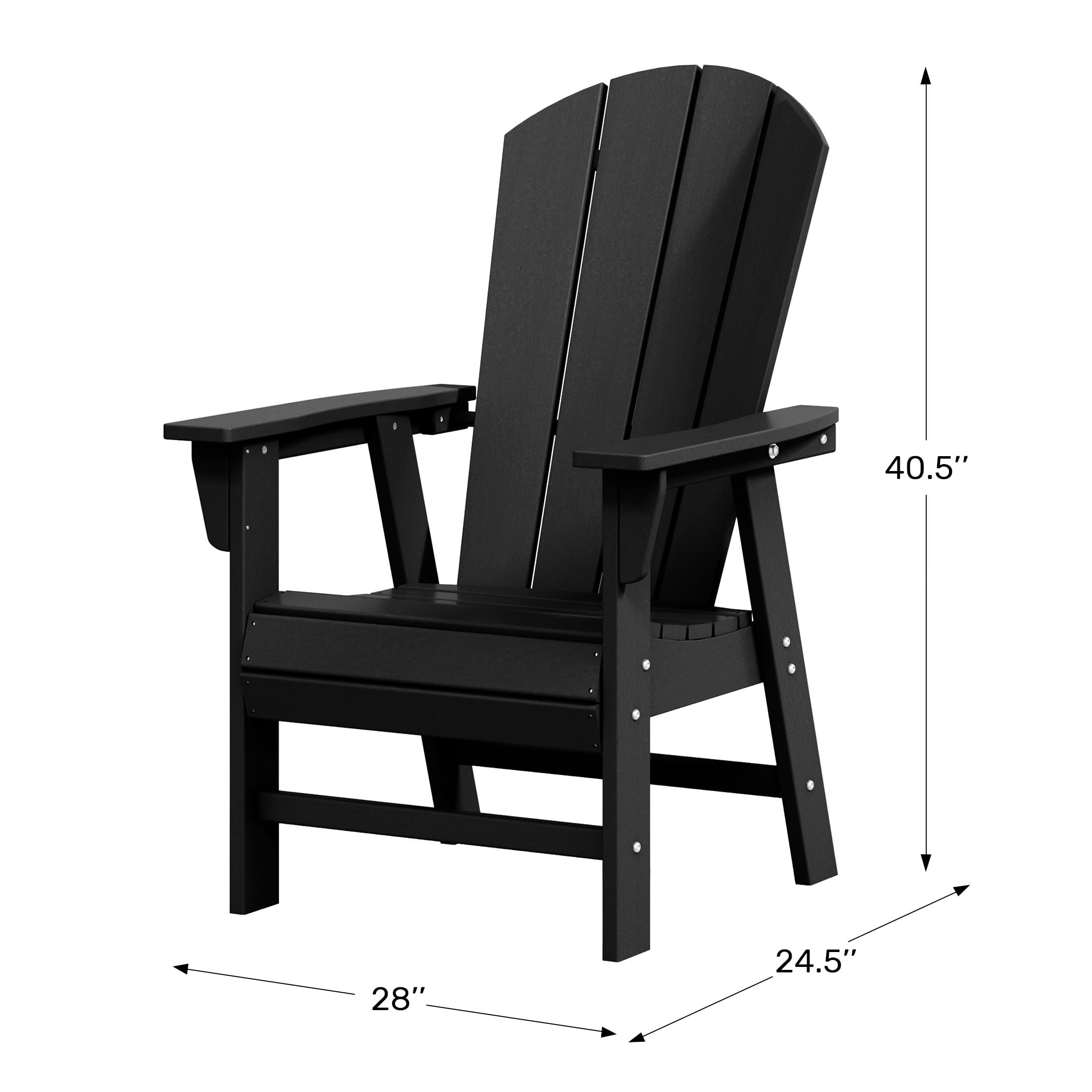 WestinTrends Malibu Adirondack Patio Dining Chairs, All-Weather Poly Lumber, Ergonomic Seat, 330-lb Capacity, Gray