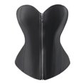 thumbnail image 2 of DHFJKG PU Leather Overbust Corset For Women Solid Color Zipper Bodyshaper Bustiers For Going Out Party Dance Club Stylish Waist Cincher Tops, 2 of 8