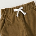 thumbnail image 6 of fnnxnal Big Girls 7T Brown Corduroy Pants - 98% Cotton 2% Spandex, Elastic Waist & Side Pockets, Soft Stretch for 2-7Y Active Kids, 6 of 9
