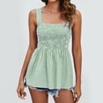thumbnail image 4 of ZyeKqe Tank Tops for Women Summer Square Neck Sleeveless Shirts Casual Pleated Tunic Top Plaid Dressy Blouses, 4 of 4