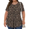 thumbnail image 3 of Fantaslook Womens Plus Size Tops Tunic Short Sleeve Shirts Floral Blouses Loose Summer Tops, 3 of 9