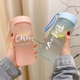 thumbnail image 5 of Biplut 600ml Water Bottle Large Capacity Heat Resistant Plastic Creative Print Water Bottle Juice Cup for Home(Pink B), 5 of 13