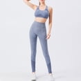 thumbnail image 2 of Bibifish Womens 2 Pc Sports Sets Black Racerback Crop Tops & Leggings Breathable Quick Dry Yoga Fitness Daily Cute Yoga Sports Sets, 2 of 4