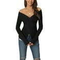 thumbnail image 1 of INSPIRAR CHIC Suéter Casual de Manga Larga con Cuello en V para Mujeres Otoño Invierno Talla L Negro, 1 of 7