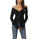 thumbnail image 1 of INSPIRAR CHIC Suéter Casual de Manga Larga con Cuello en V para Mujeres Otoño Invierno S Negro, 1 of 7