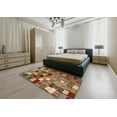 thumbnail image 4 of Ahgly Company Indoor Rectangle Contemporary Dark Sienna Brown Abstract Area Rugs, 6' x 9', 4 of 6