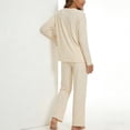 thumbnail image 3 of MecTo Women Pajamas Sets, Lady Oversize Comfy Solid Long-Sleeved PJ, 2 piece, Size M, 3 of 7
