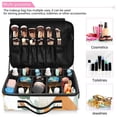 thumbnail image 5 of Large Travel Artist Makeup Bag With Adjustable Dividers &12 Brush Slots Portable Cosmetic Organizer Foxes and Bunnies, 5 of 7