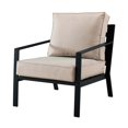 thumbnail image 4 of Black Metal Frame Slat Back Outdoor 4 Piece Conversation Set, 4 of 19
