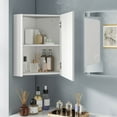 thumbnail image 5 of Costway 23.5" Wall Mounted Storage Organizer Corner Medicine Cabinet with Mirror White, 5 of 10