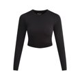 thumbnail image 5 of No Boundaries Seamless Ribbed Tee with Long Sleeves, Women's XXS-XXL, 5 of 5