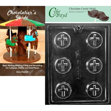 

Cybrtrayd Cookie with Cross Religious Chocolate Candy Mold with Chocolatier...