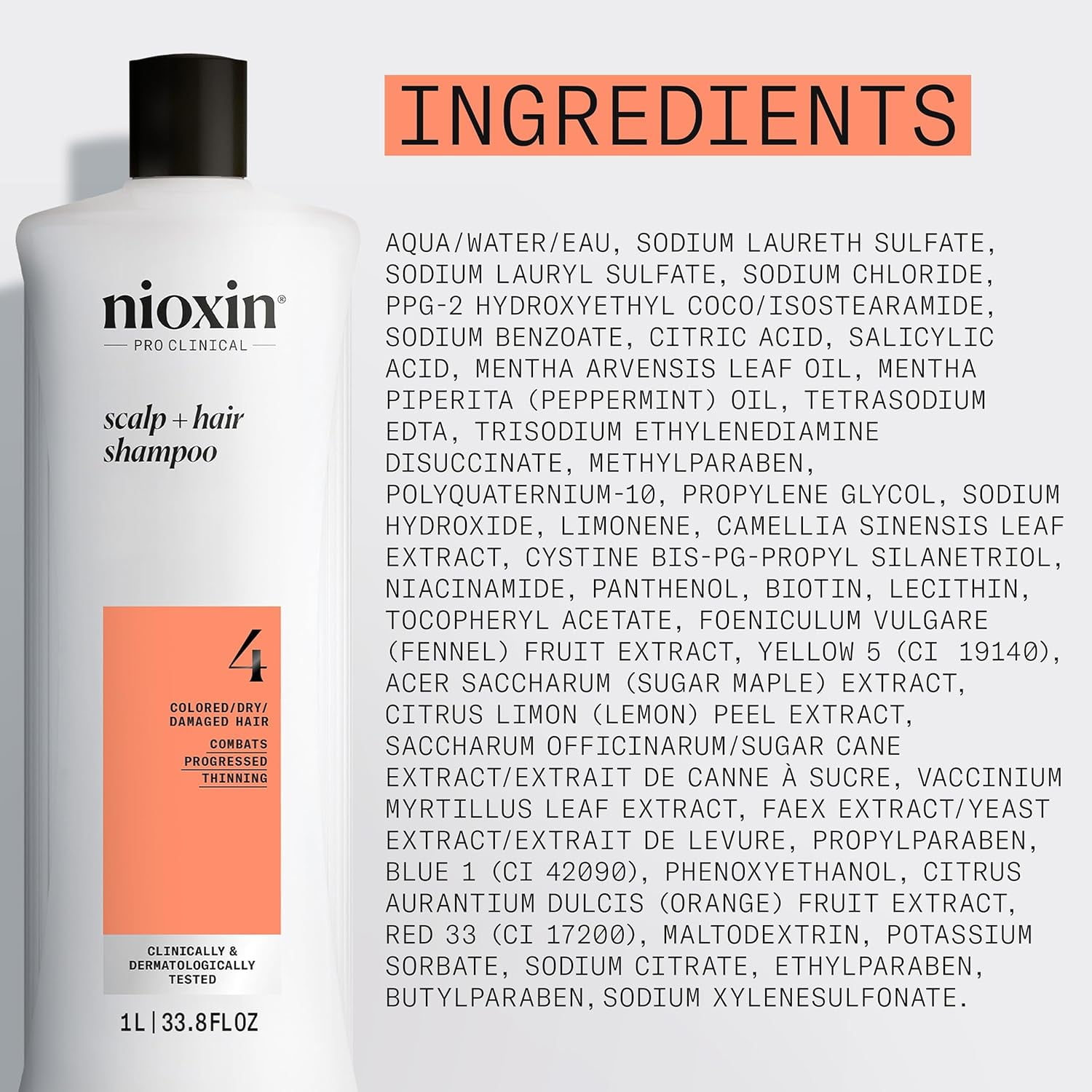Nioxin System 4 Cleanser Shampoo 1 Liter/33.8oz