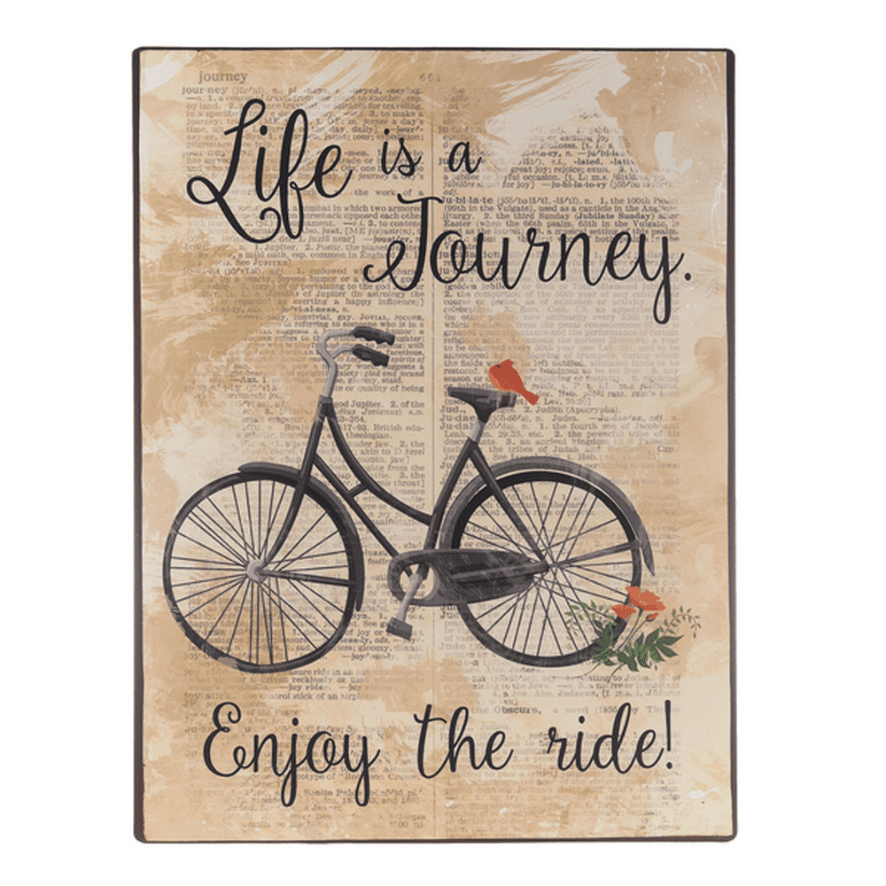 Life is a Journey, Enjoy the Ride! Bicycle Wall Sign By Ganz