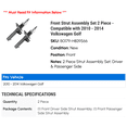 thumbnail image 2 of Front Strut Assembly Set 2 Piece - Compatible with 2010 - 2014 Volkswagen Golf 2011 2012 2013, 2 of 2