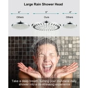 BRIGHT SHOWERS Rain Shower Head, 9 Inch High Pressure Waterfall Showerhead with Adjustable Angle and Anti-clogging Silicone Nozzles, Luxury Bathroom Overhead Rainfall Shower Head, Chrome