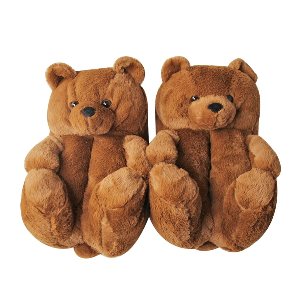 Brown teddy bear slippers Clearance
