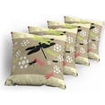 thumbnail image 5 of Ambesonne Dragonfly Throw Pillow Cover 4 Pack, Botanical Growth, 24", Multicolor, 5 of 7