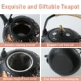 thumbnail image 3 of SECHUDO 40.6oz Cast Iron Teapot For Stovetop Safe, Japanese Style Tea Pot With Infuser For Loose Tea, Beautiful Tea Kettle With Flower And Bird Pattern, Enameled Interior, 3 of 7