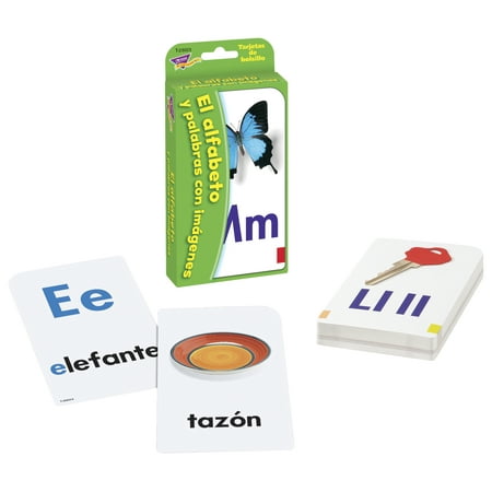 Trend Enterprises El Alfabeto y Palabras con Imágenes, Spanish Flash Cards, Set of 56