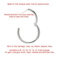 thumbnail image 2 of Surgical Steel Nose Hoop Hinged Cartilage Earring Hoop 20g Nose Ring Silver Nose Rings 9mm 20 Gauge Piercing Earring Hoop for Rook Helix Daith Tragus Seamless, 2 of 6