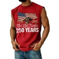 thumbnail image 2 of 250 Years" Bold Header Muscle Tank with Eagle Clutching American Flag and "1776-2026" Date Box, Sleeveless Design for Gym or Casual Wear Red XXXXXL, 2 of 4