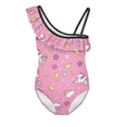 thumbnail image 4 of Uorisanigo Cute Dream Horse Little Girls Swimsuits One Piece Ruffle Shoulder Swimwear Bathing Suit Size 5-6 Polyester and Spandex Beach Swimming Suit, 4 of 7