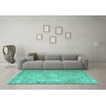 thumbnail image 3 of Ahgly Company Machine Washable Indoor Rectangle Persian Turquoise Blue Traditional Area Rugs, 5' x 8', 3 of 4
